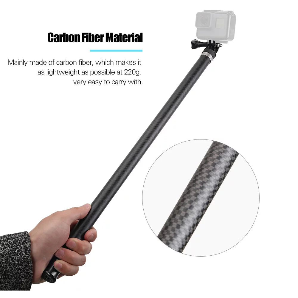 for Hero Stick Black(2018) GoPro 2.7M/106 Lightweight Replacement Inch 10/9/8/7/6/Hero for C Pole Ultra Long Fiber R Selfie Extendable OSMO Handheld 5 Replacement Carbon One Action Monopod