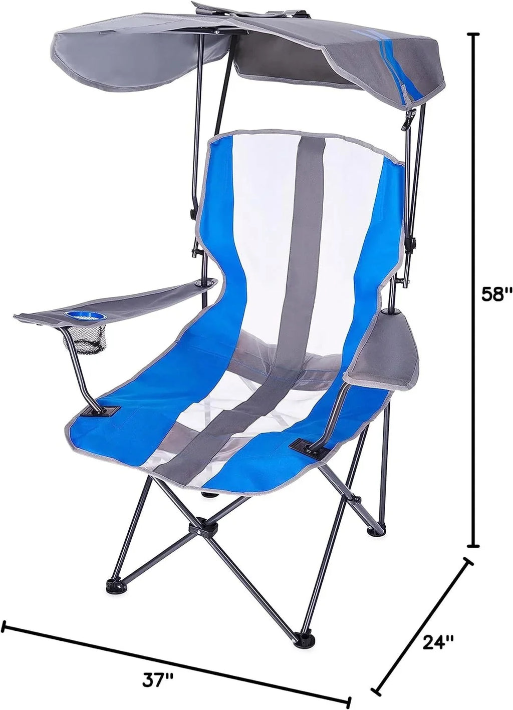 Camping, exterior Canopy Foldable and Tailgates, Events, Chair Original Grey/Blue Kelsyus for