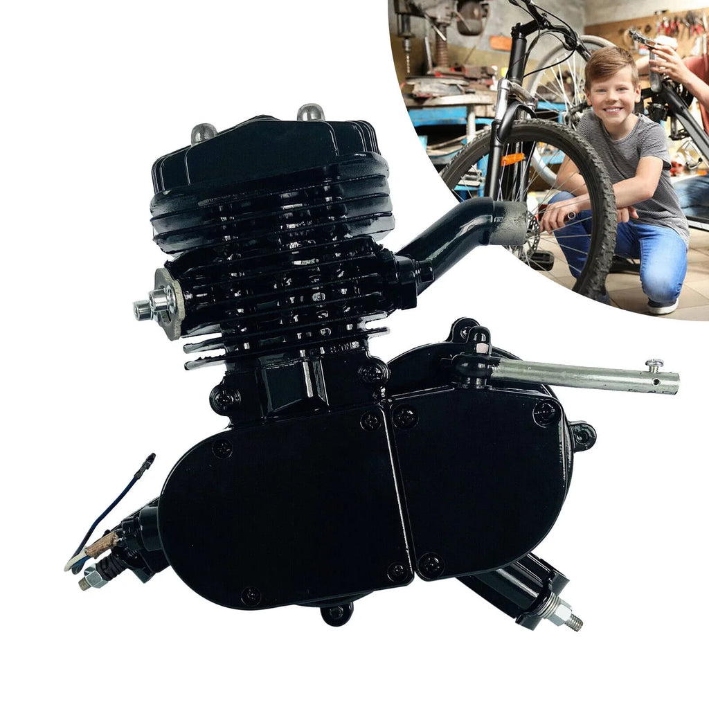 Air-Cooled 2-Stroke Petrol Assembled 80cc Black Full Single Bicycle Engine Bike Gas Motorized Motor Cylinder Miumaeov