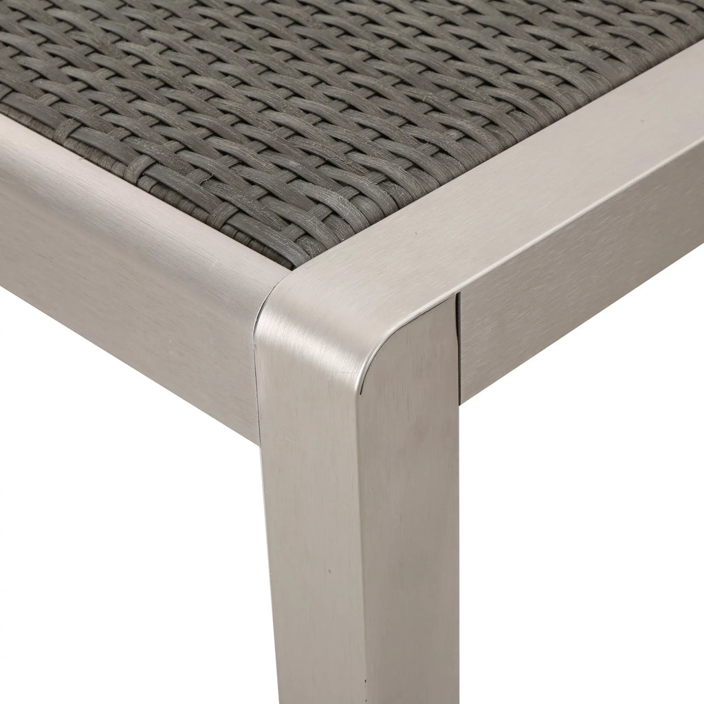 Bay exterior Grey Dining Coral with Wicker Table Top, Aluminum