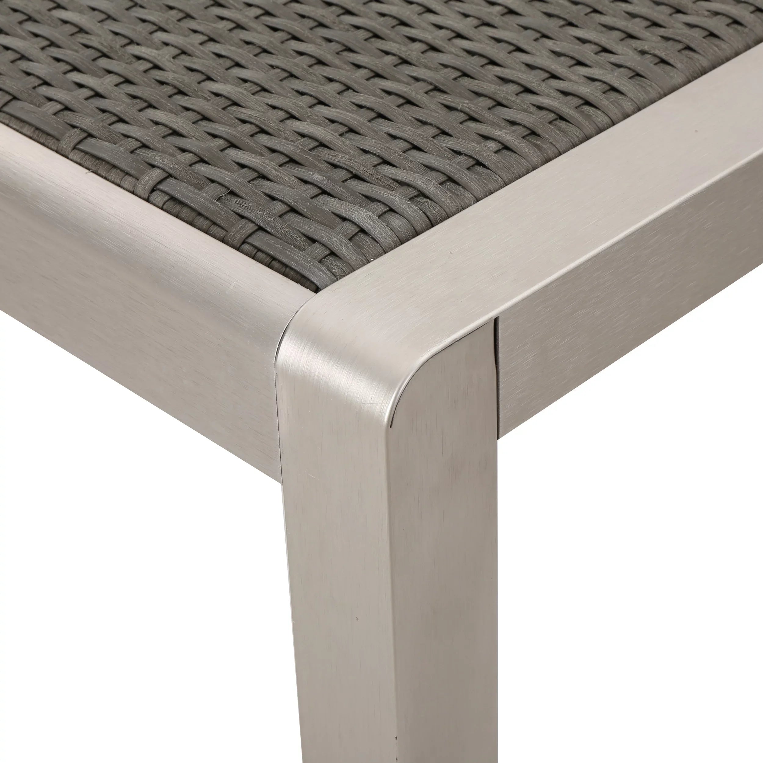 Bay exterior Grey Dining Coral with Wicker Table Top, Aluminum