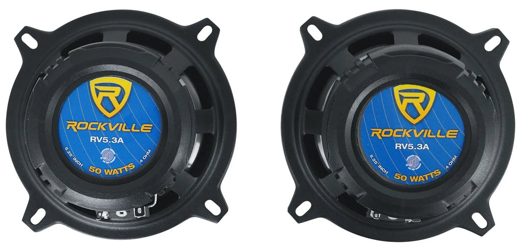 Car RMS Watts (4) RV5.3A Rated 1200 Rockville Watts/200 5.25" Speakers CEA 3-Way