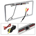 License Frame IR LED 8 Cache Car Night View Viewing Vision 170Ã‚Â° Plate Universal - Angle Mount Silver Camera, Rear