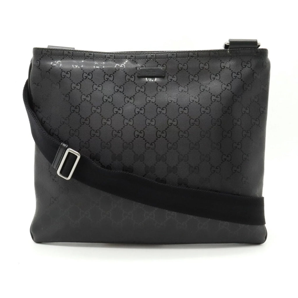 Imprime Shoulder Pre-Owned PVC GG Crossbody 201446 Leather (Good) Black Bag