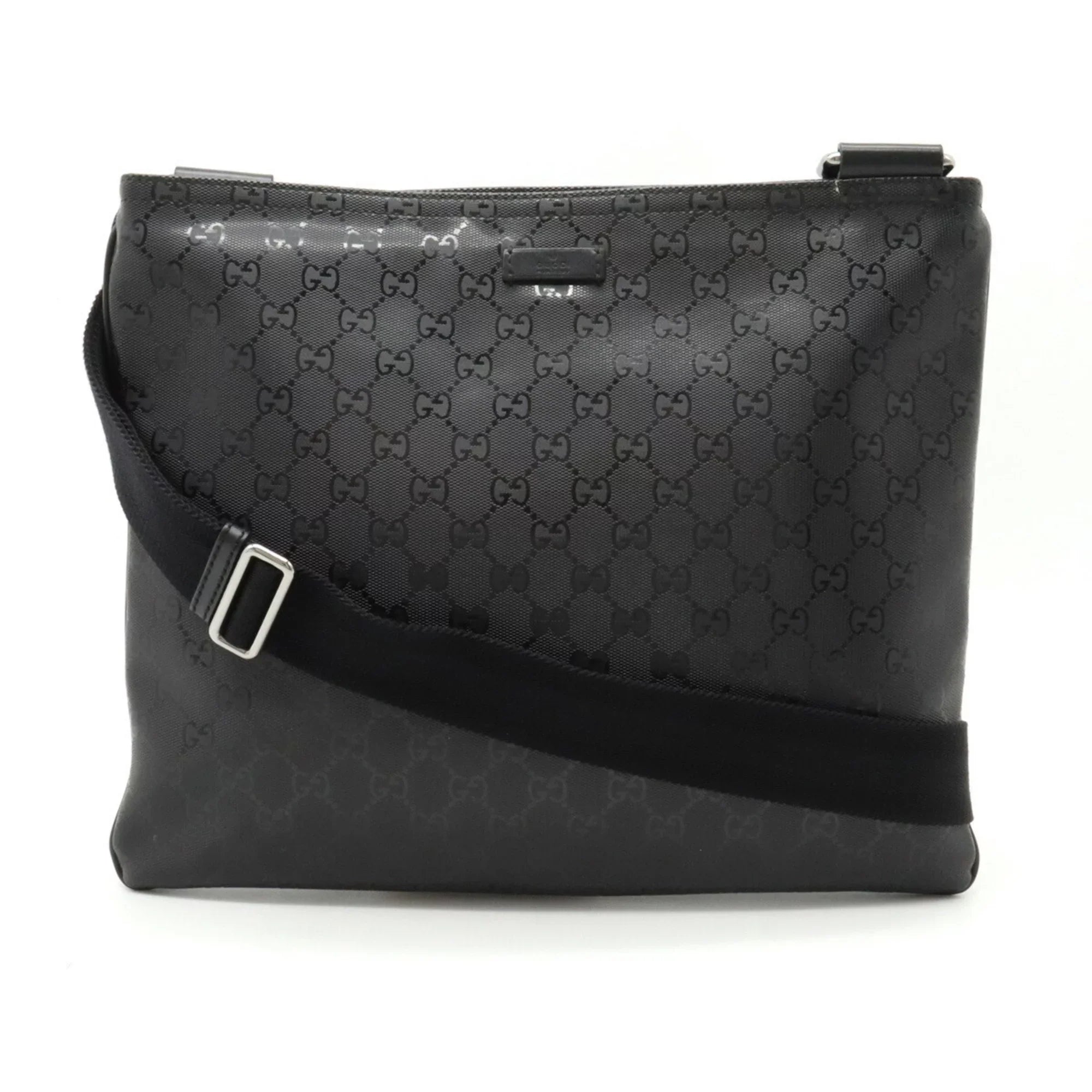 Imprime Shoulder Pre-Owned PVC GG Crossbody 201446 Leather (Good) Black Bag