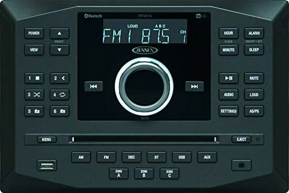 Jensen W/ Aux App Am Jwm62a Usb Bluetooth App Cd Stereo Dvd Ready Wallmount Fm