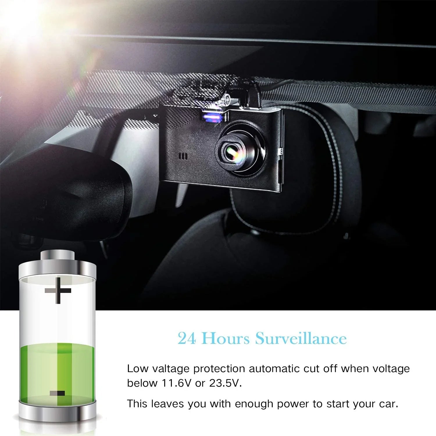 to 12V-24V ro 5V Hard Kit Dashcam, Car USB Kit, Hardwire Wire for Cord, Power Cam Camera Dash Plozoe Dash Charger