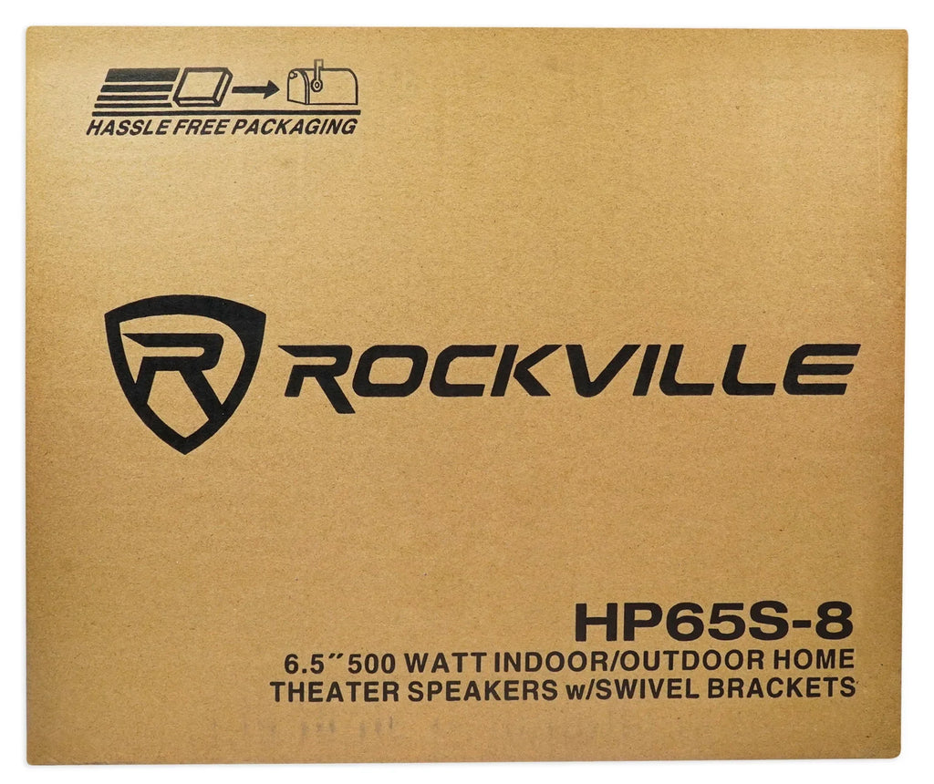 2) Rockville HP65S-8 Garden Brackets exterior 6.5" Patio Speakers+Swivel Backyard