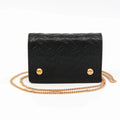 Case Leather Chain Card Case Coin 8011333 (Good) Pre-Owned Burberry Black