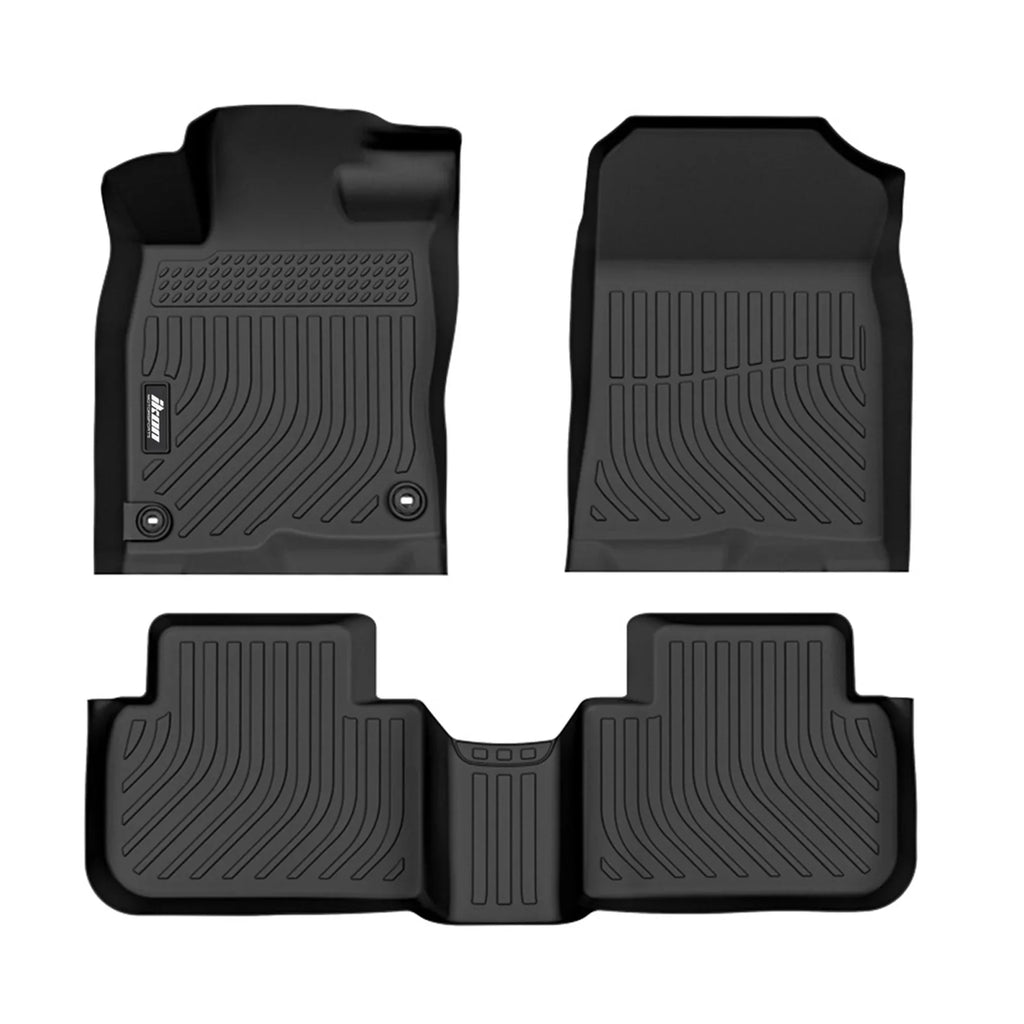 Interior 2022-2024 Trunk Mat, Anti-Slip Compatible Motorsports Storage 2nd Mats & Set 3D Row Accessories Floor climate All Honda Civic Black Floor Liners + Cover Full with TPE Ikon Front Waterproof