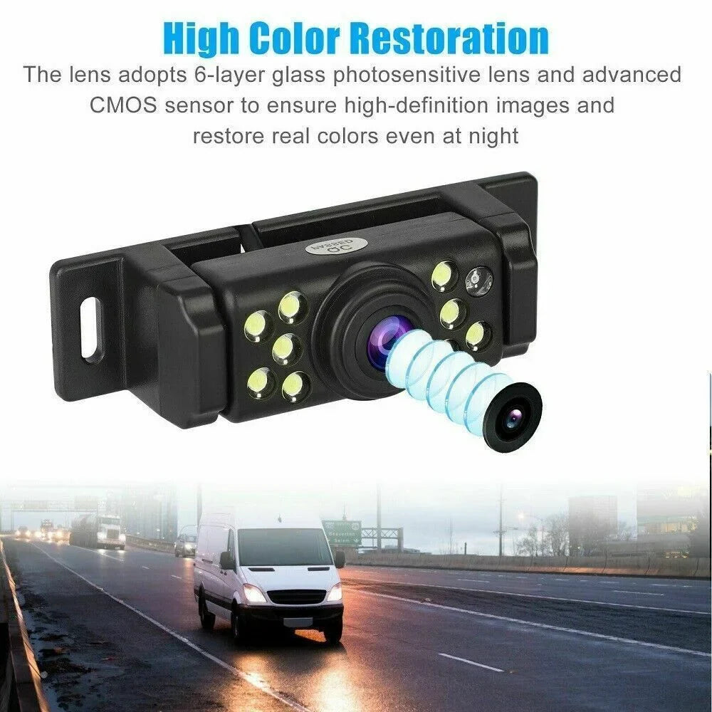 Monitor + Mirror Camera Vision Rear Backup Car Wireless System 5" Night HD View