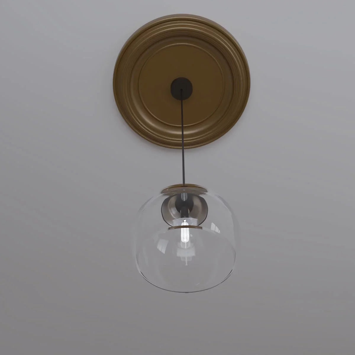 1/2"ID Ekena Millwork 3 Thermoformed 1 Canopies 22"OD x x to Gold Metallic (Fits Traditional Rush Ceiling 1/2"P Medallion PVC 13 1/2"), up