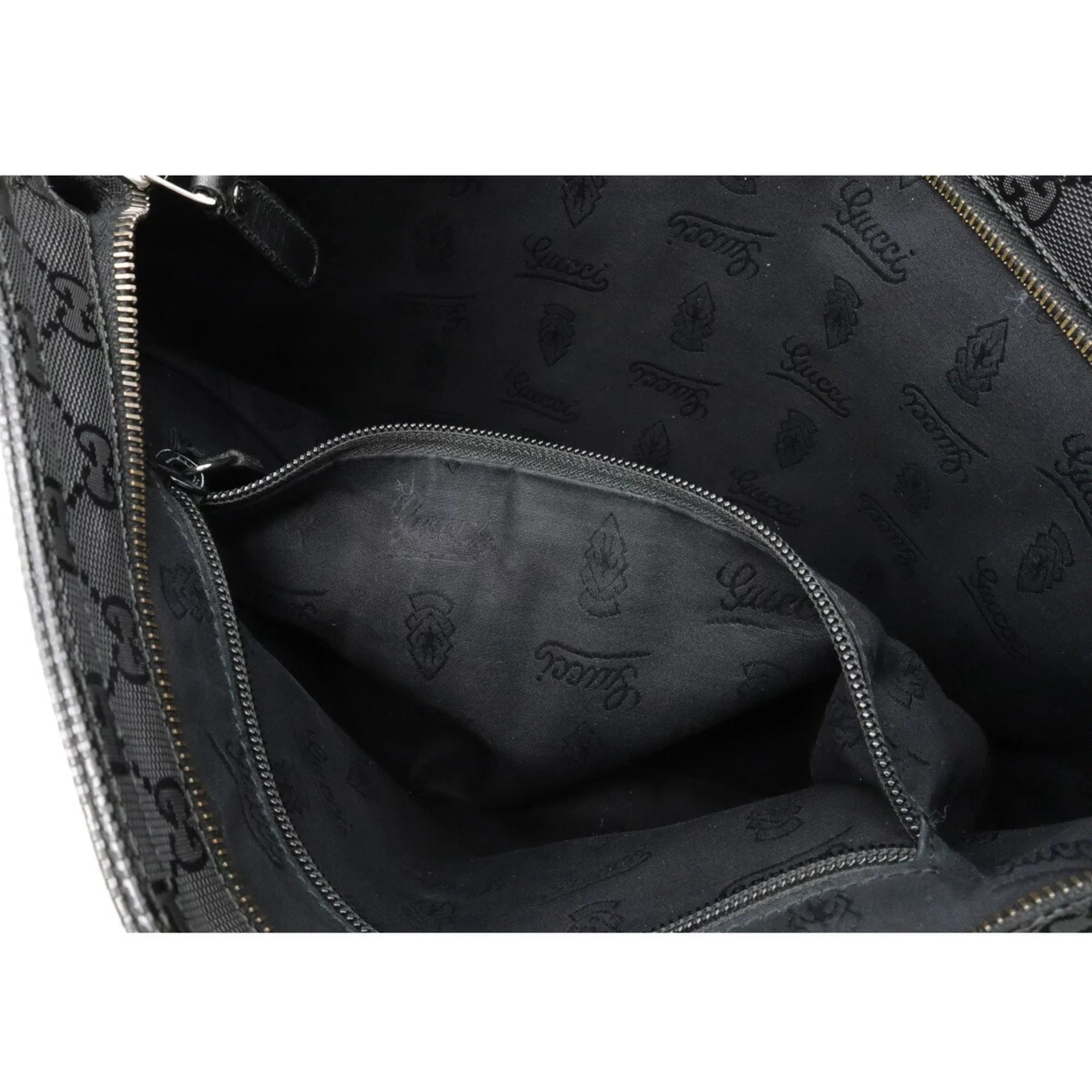 Imprime Shoulder Pre-Owned PVC GG Crossbody 201446 Leather (Good) Black Bag