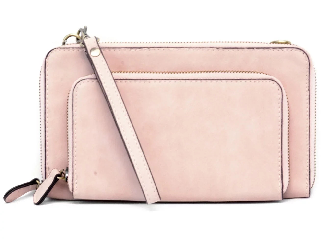 Mini Barely Pink, Women's Joy Wristlet Zip One-dimension Susan Brushed Bag, Convertible