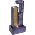 with exterior Metal Tower LED Lights Cascading - 32" Sunnydaze Fountain