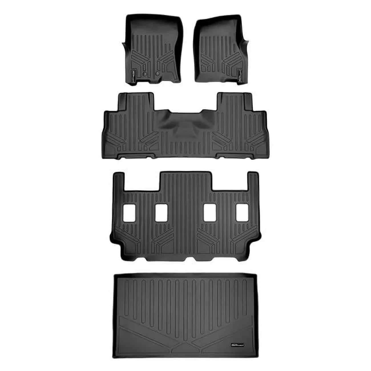 Expedition, Row Smartliner Set Cargo Liner without for 2011-2017 & Floor Mats Bucket SA0183-B0303-C0186-E0185 Black Console 2nd Seats with