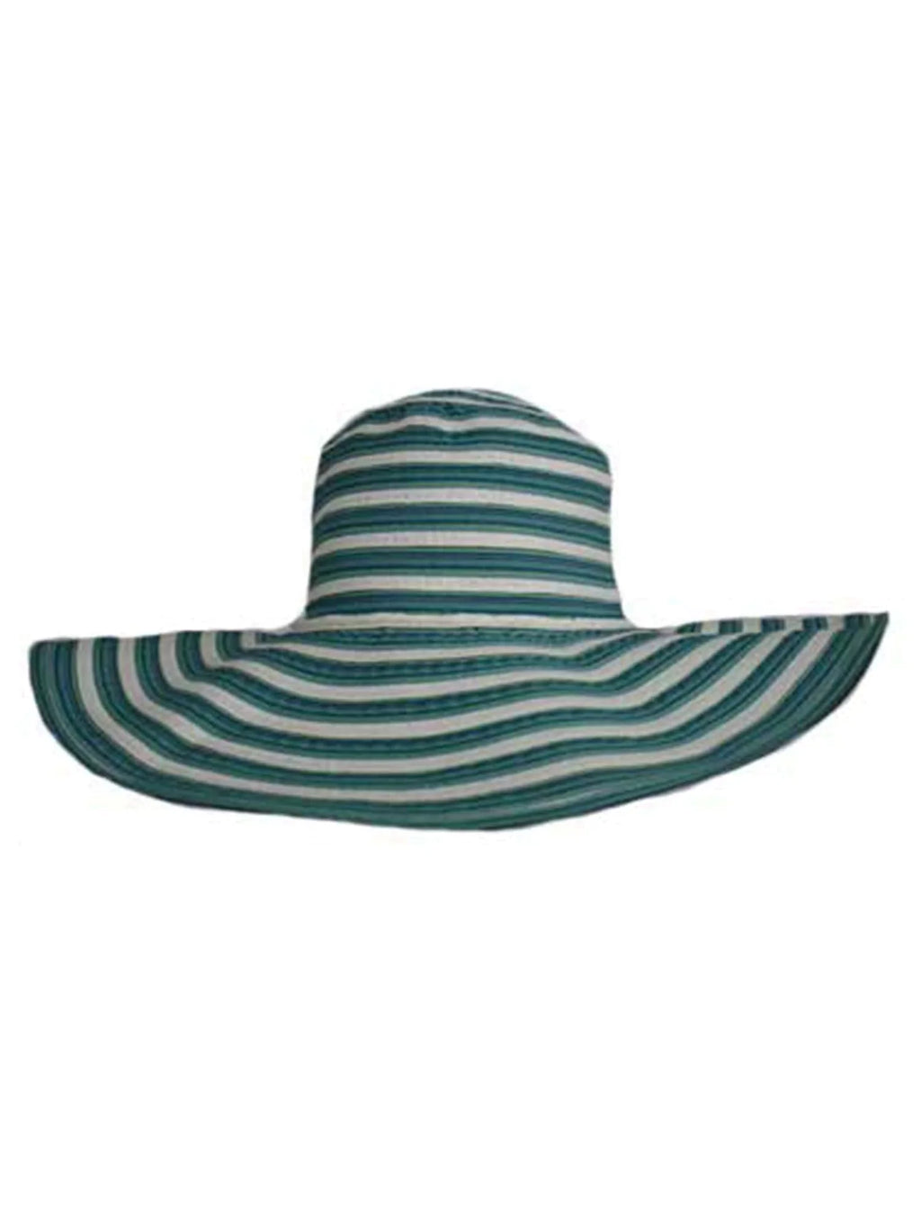 Wide & Floppy Turquoise White Lovely Brim Hat