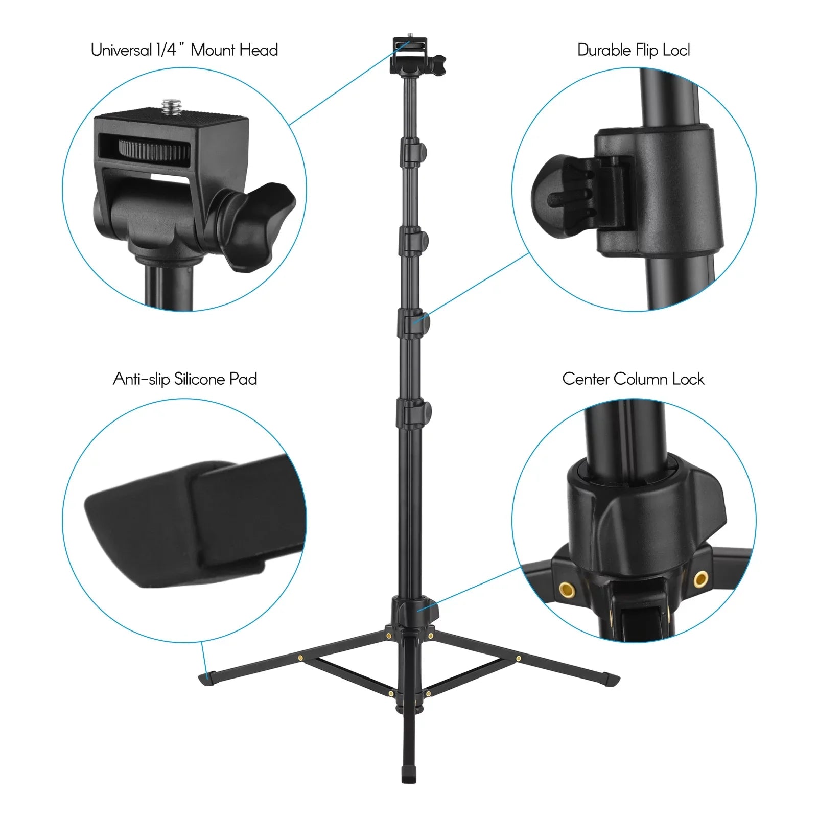 Mirrorless Andoer Selfie Supports Includes and Phone Action 3KG, Stick for to 2-in-1 Camera and Phone Holder, Cameras, up Tripod 168cm/66in Remote Cameras - and Shutter Action Smartphones, Bracket,