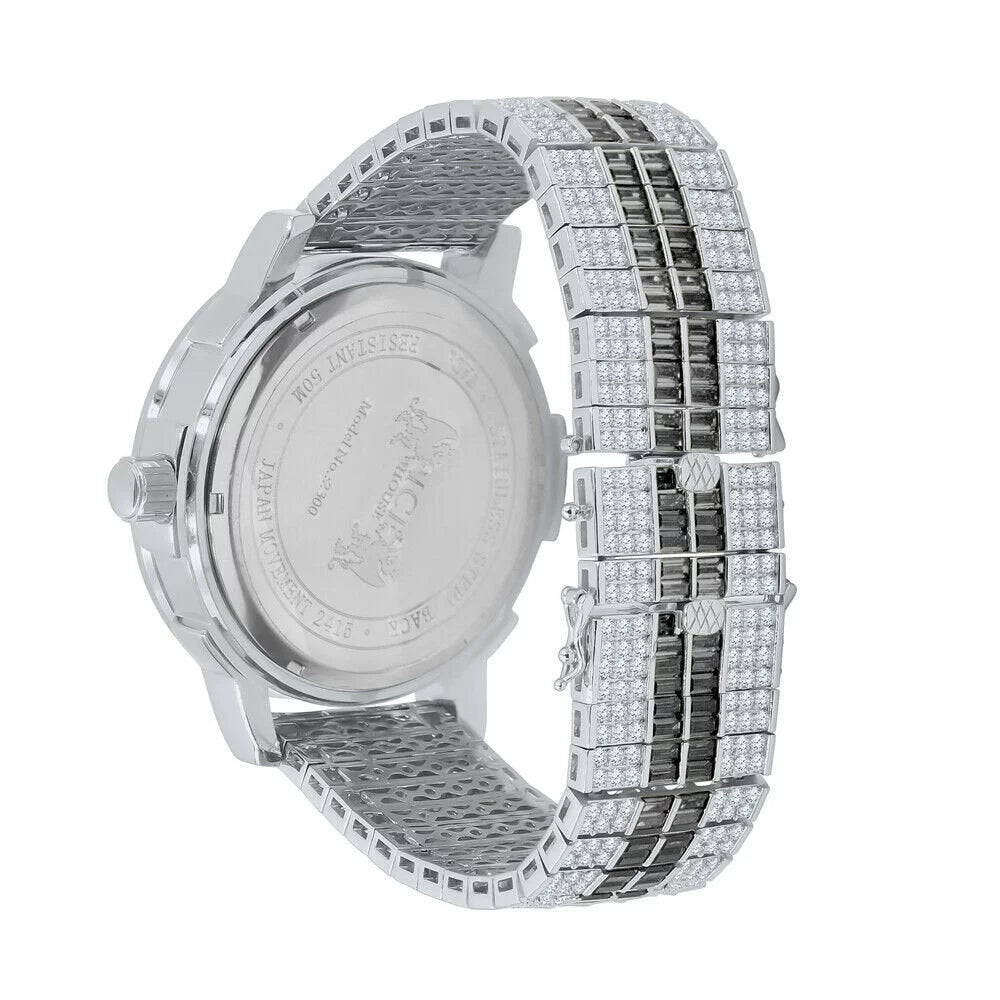 Bezel Real Gold Tone Black 18K Exclusive Custom Diamond Onyx Dial Steel Mens Custom Band Solid Watch