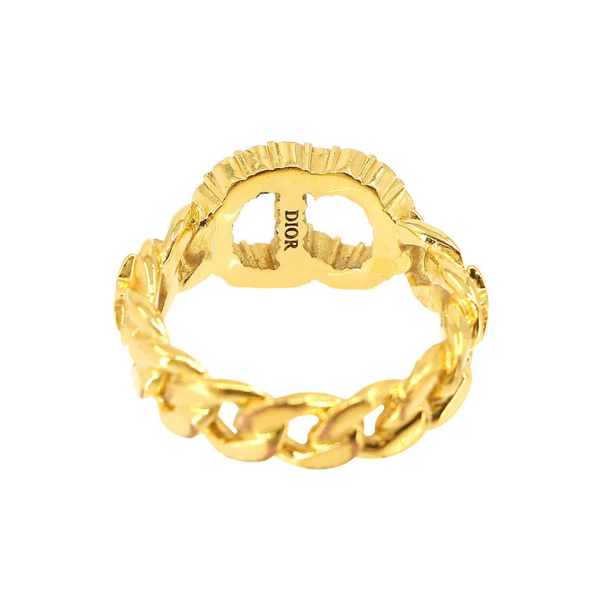 New) Lune S Pre-Owned (Like Christian D Gold Dior Rhinestone Ring Clair