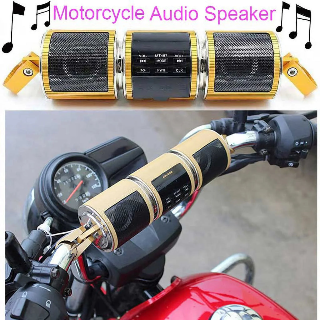 TF Bluetooth Stereo FM Motorcycle Motorbike Speaker Audio Radio Card USB MP3 Waterproof Resistant Player V2.1+ EDR