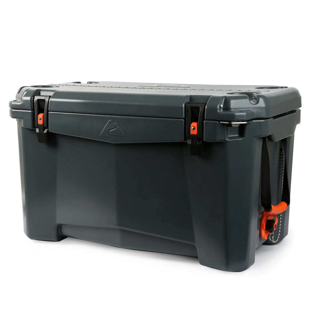 Ozark Sided Hard Cooler, 52 Quart Gray Chest Performance High Trail