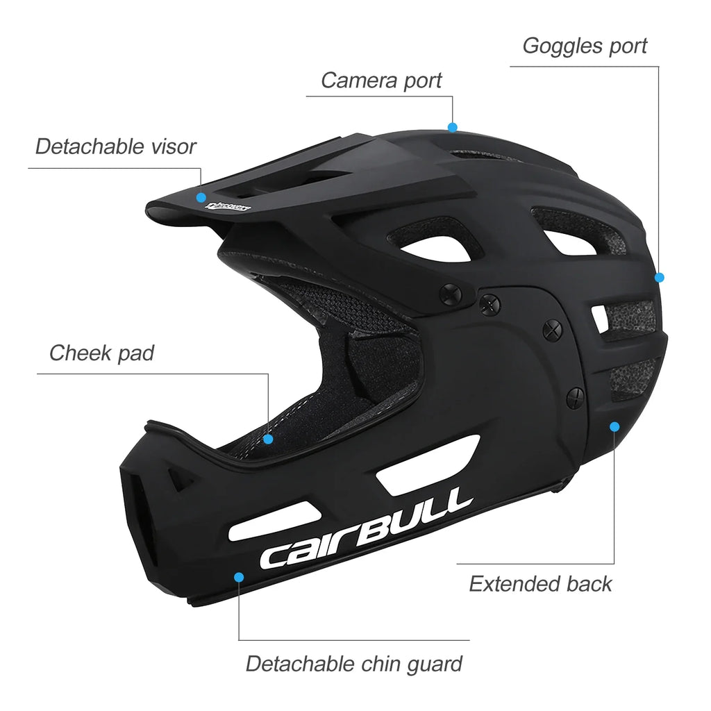 Face Chin Guard with Bike Helmet Mountain Visor Full Biking and CAIRBULL Helmet Detachable