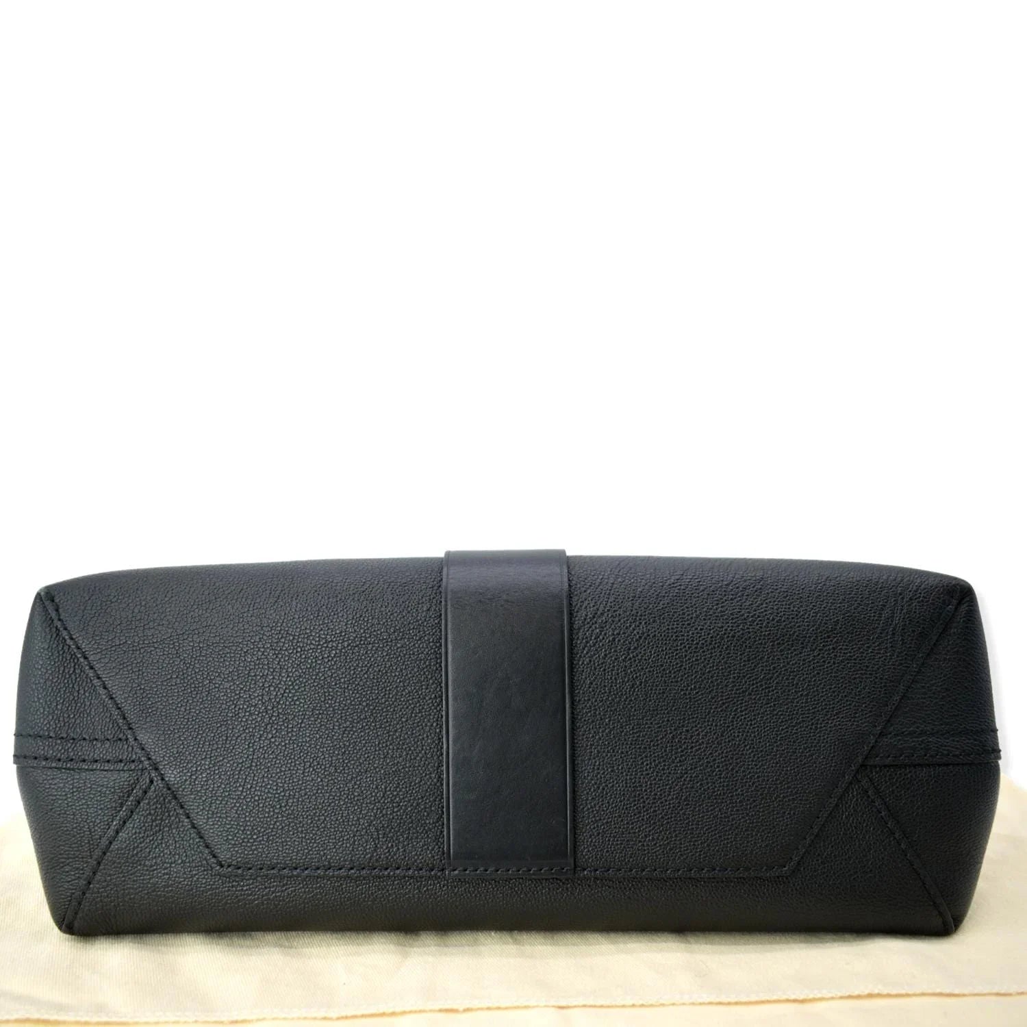 One Black Shoulder Bag Very Leather Handle Pre-owned Monogram