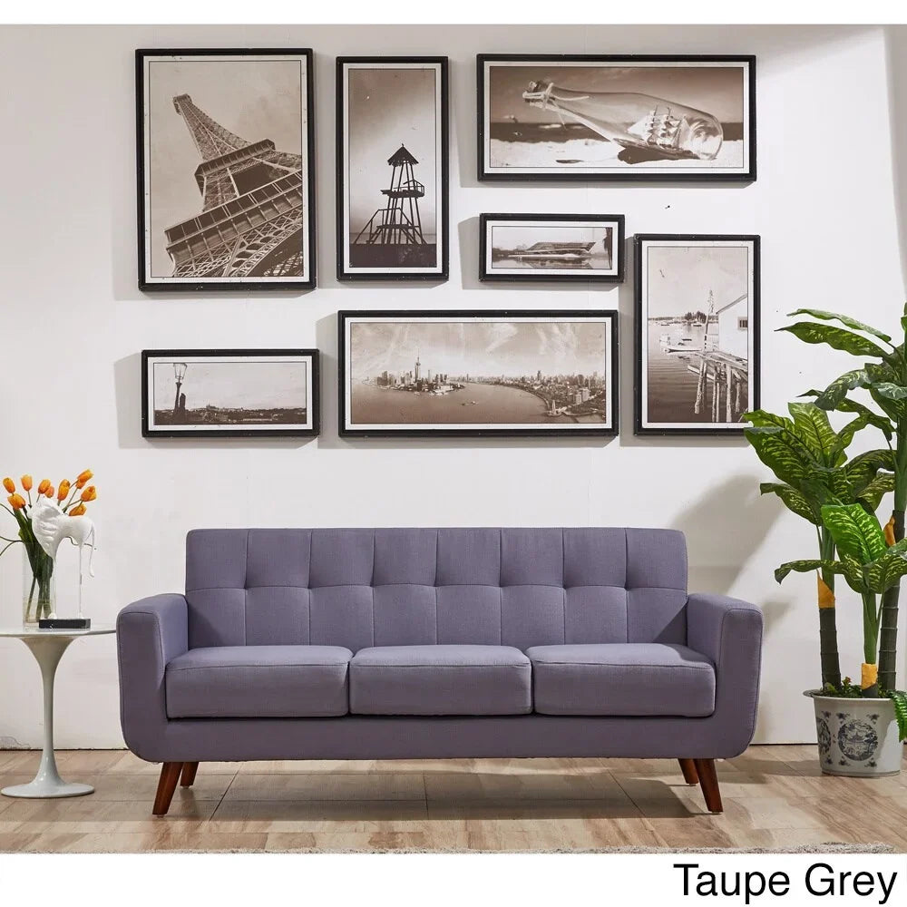U.S. Upholstered Mid-century Tufted Furniture US Sofa Pride Payne'S Pride Grey Grace Rainbeau Furniture Linen