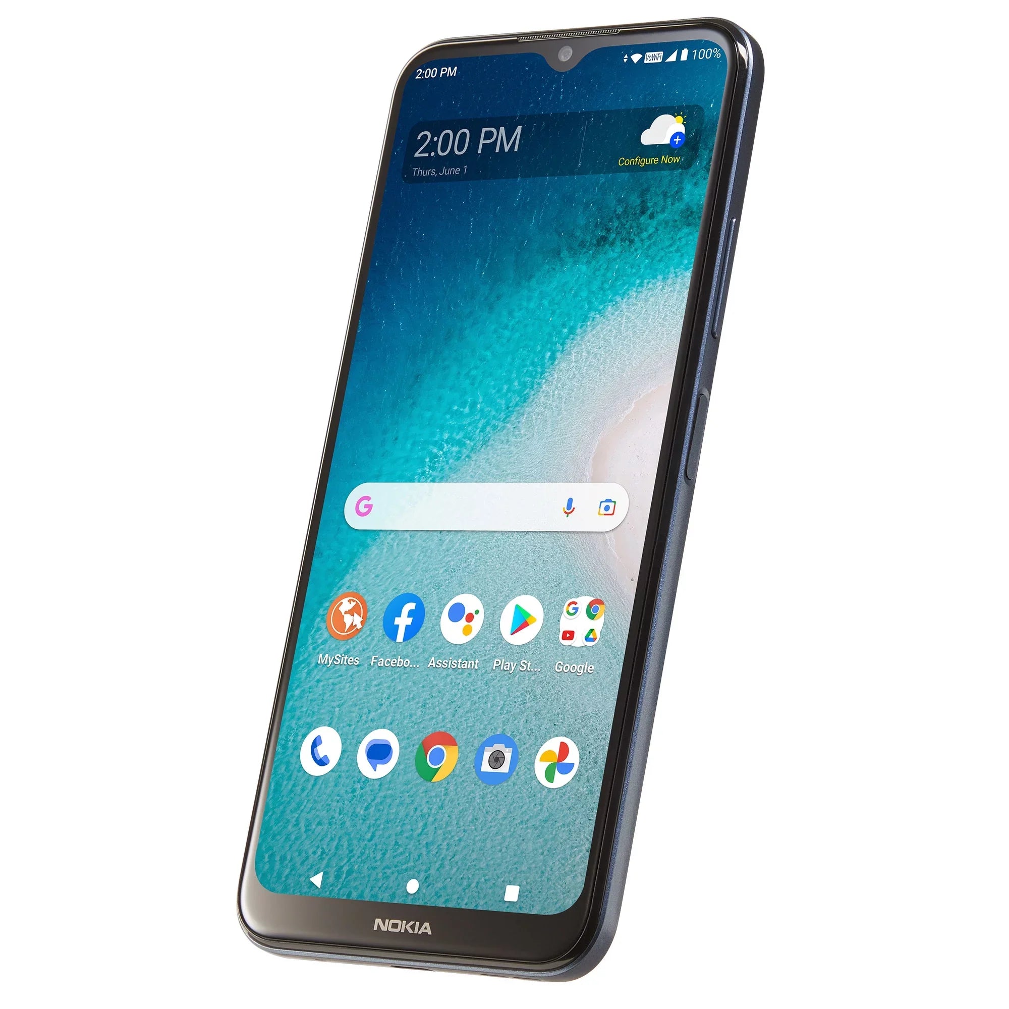 Total Verizon Nokia [Locked Smartphone by Verizon] Prepaid Total 32GB, C300, Blue- by to