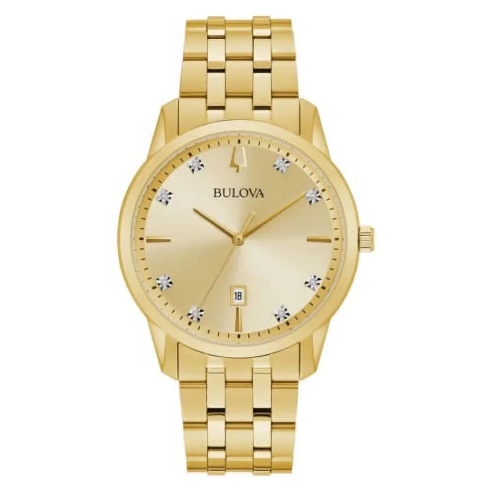 Quartz 97D123 40mm Indicator Date Sutton Gold-Tone Bulova Men's Watch