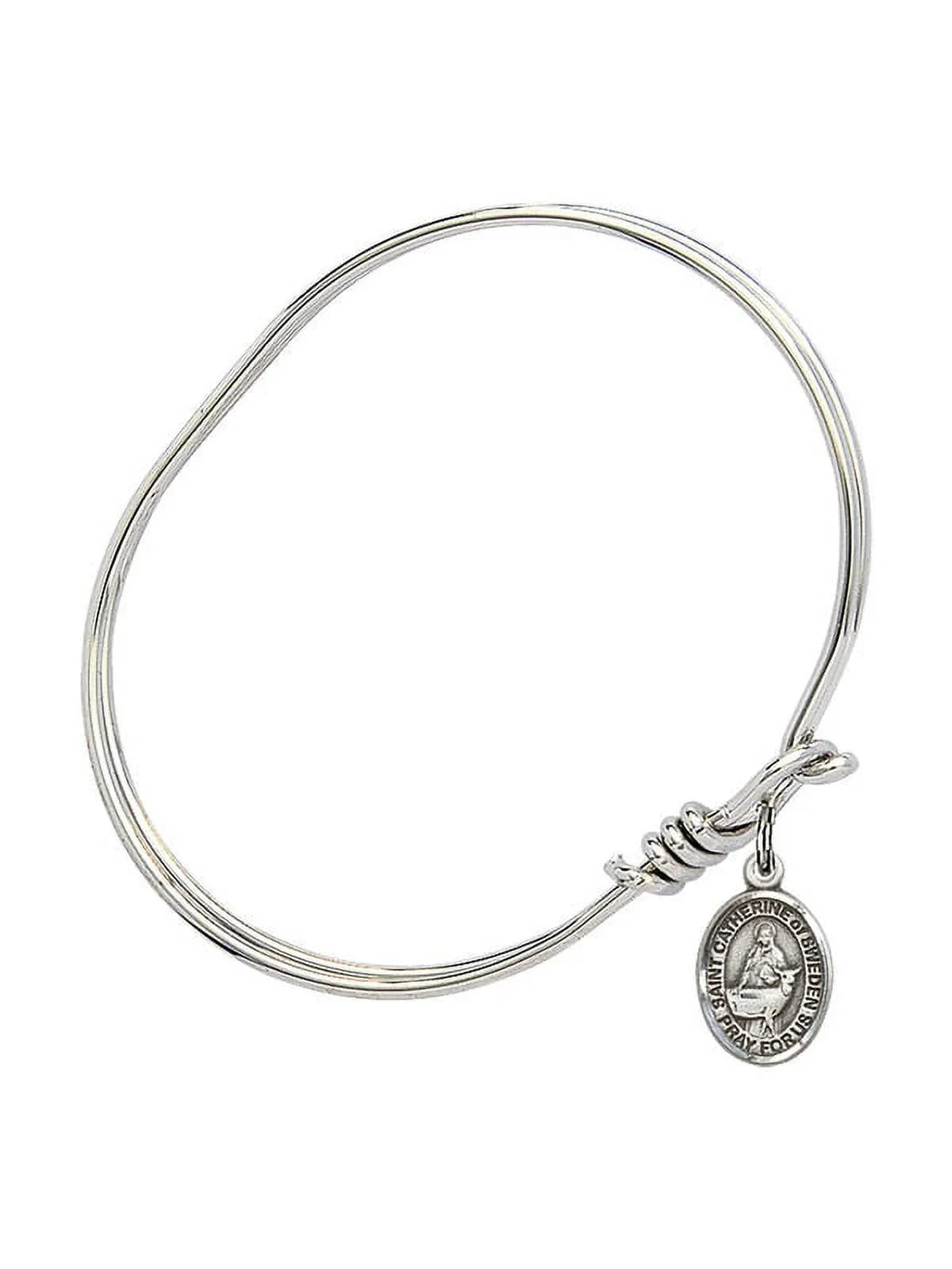 Bangle Sweden Bracelet 3/4 5 Sterling of St. Hook Catherine inch w/ in Eye Oval Silver