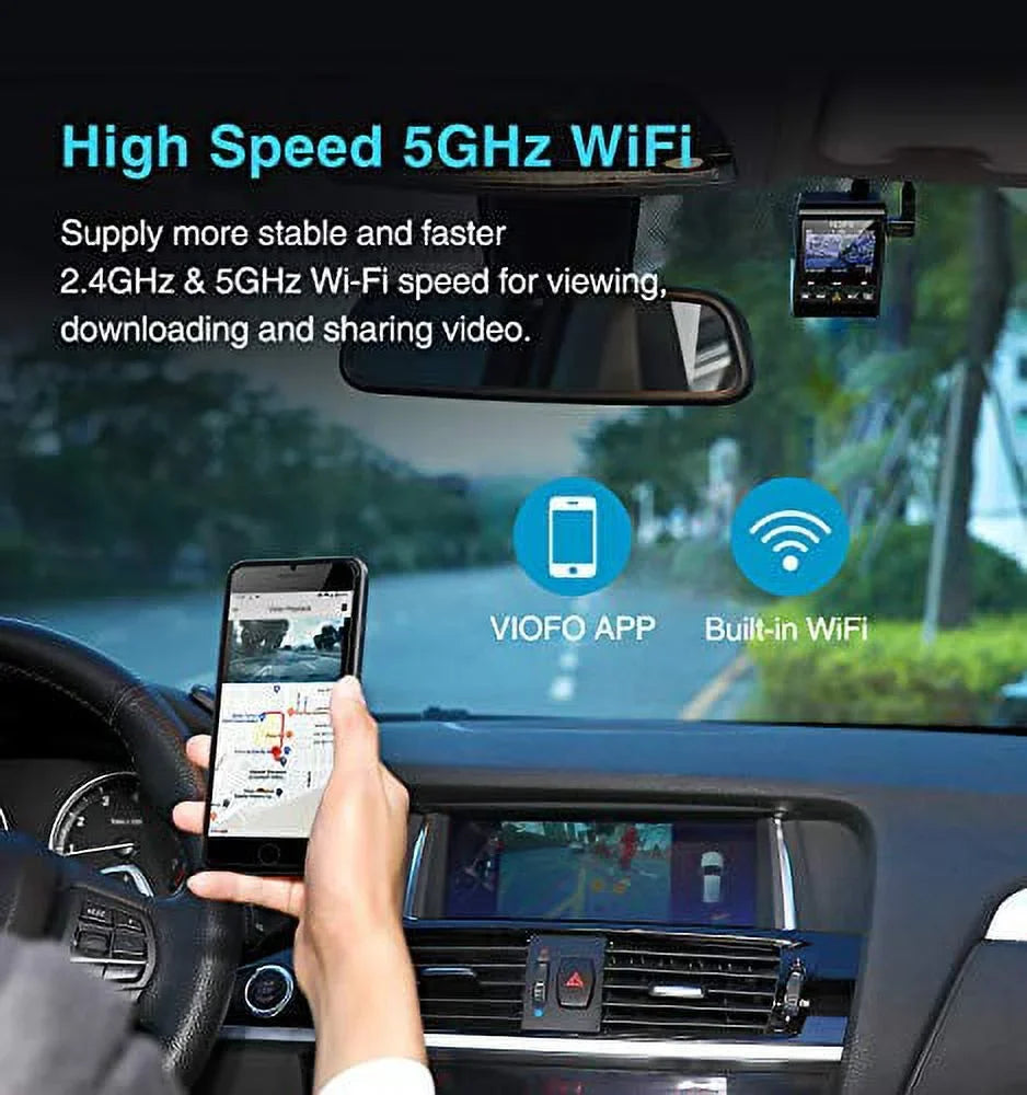 A129 4K Motion Camera Pro Cam Buffered Detection, 8MP WDR, Dash G-Sensor, Parking 4K Ultra HD 3840x2160P GPS VIOFO Mode, Recording Sensor Loop Wi-Fi, Dash
