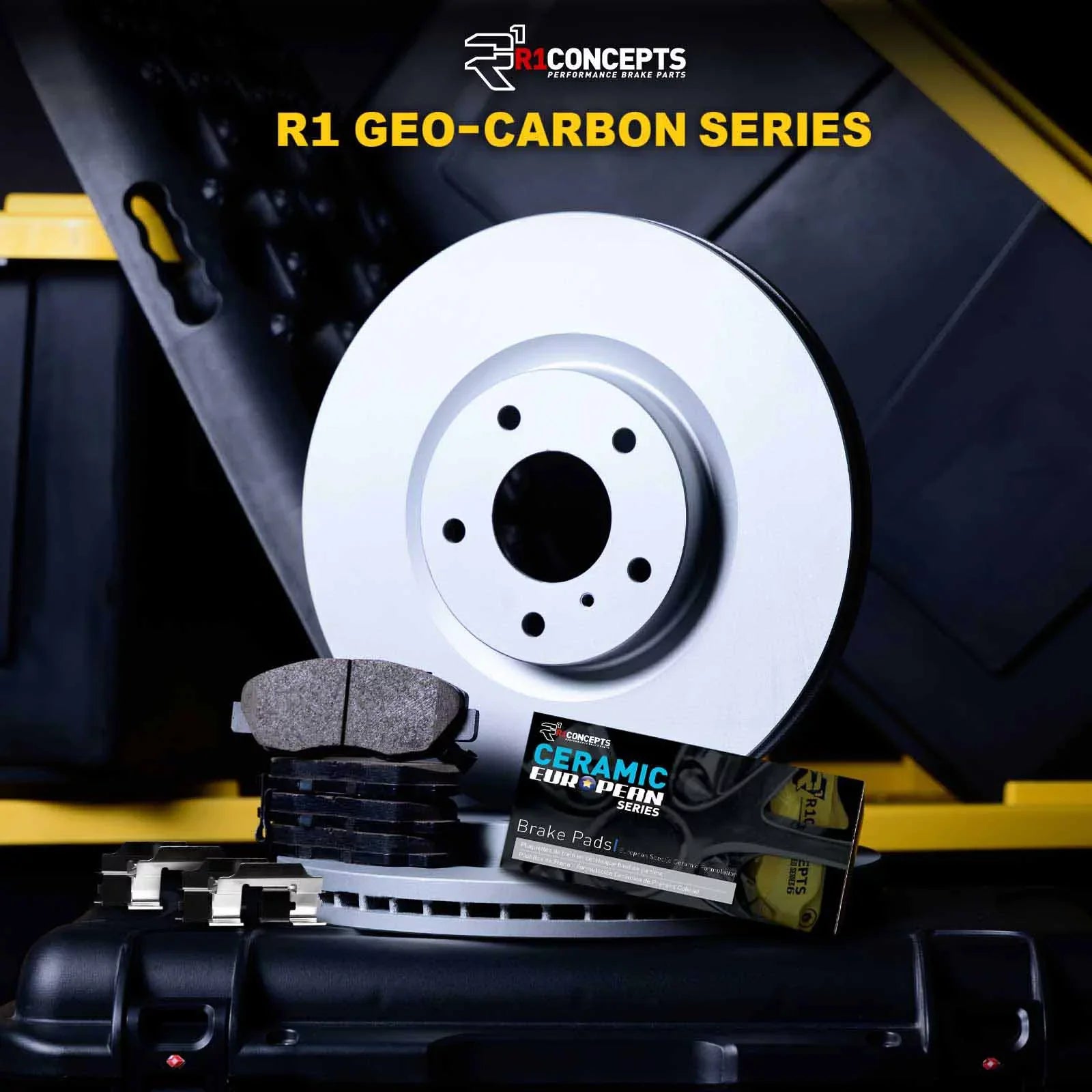 Carbon Brake SI 2017-2020 Fits W/ Euro Concepts Rotors Wdth1 CIVIC Ceramic & R1 59006 HONDA select: Pads R1 Coated