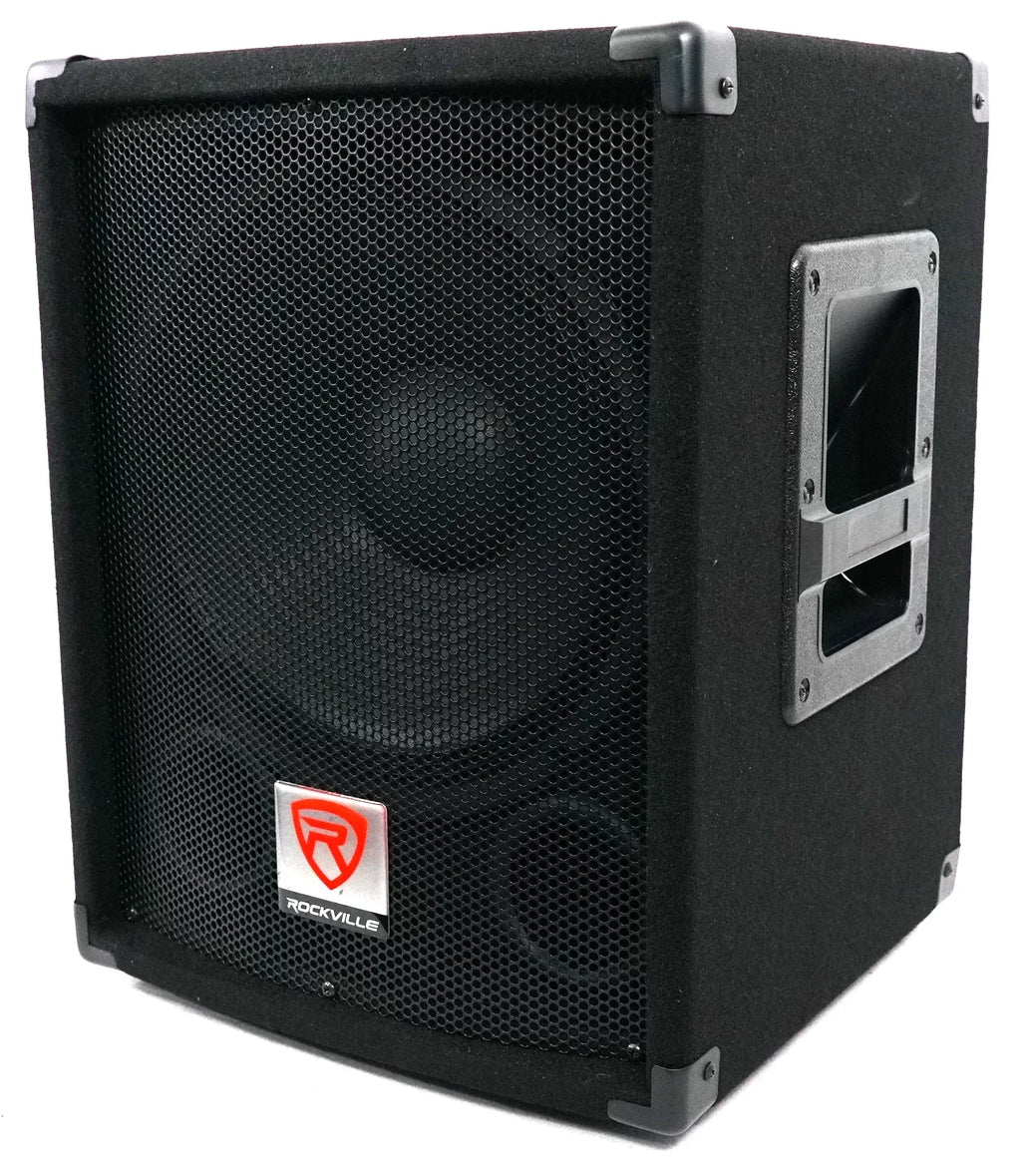 SBG1128 Pro 12" 600 Subwoofer, Rockville Passive MDF Mount Watt Cabinet/Pole DJ