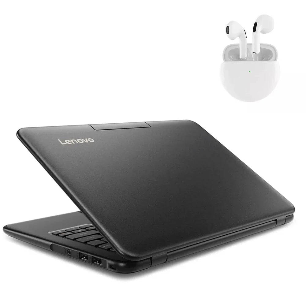 Laptop with 11.6" RAM Intel PreOwned 4GB 10 and Windows Wireless dent) Pro SSD 64GB Processor 100e Earbuds (scratch