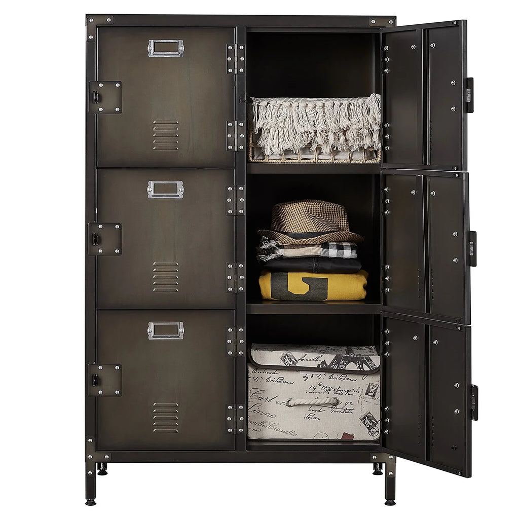 Metal Locker with Cabinets School Storage Employees Locker ,Office Storage Gym 47.3" STANI Bedroom Cabinet Steel Metal Students Shelf Steel Locker 2 for