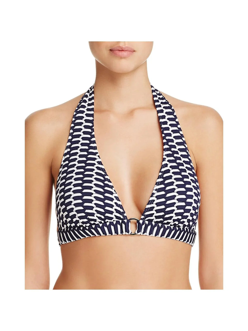 A Printed Separates Navy Ring Hole Swim Womens Top Shoshanna