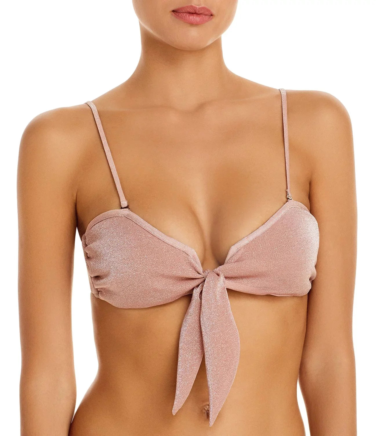 Ramy Blush, Venus Metallic XS Brook Bikini Top,