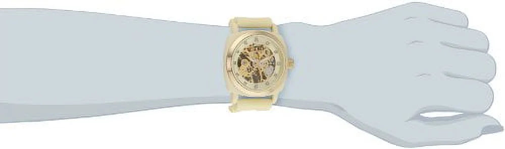 Mechanical Watch Cream Milano Skeleton Movement ORLOGI TK626CR Women's Rubber