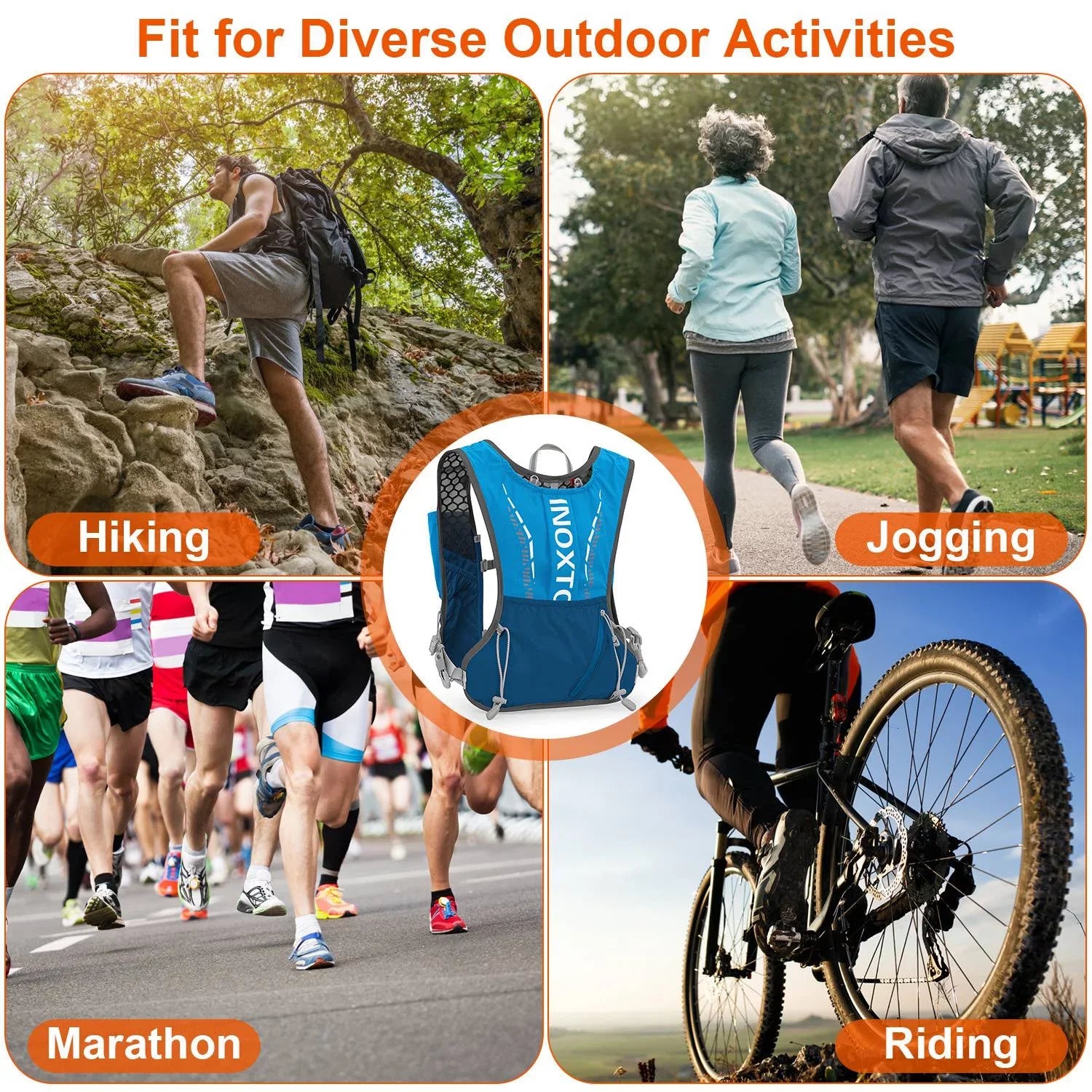 2.4L Backpack, Vest Runing Trail Pack Cycling Vest Bag Bladder liquid iMounTEK Running Running Hydration Marathon Hydration for with liquid Grey Hiking Race