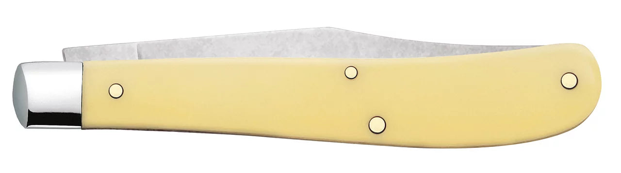 Yellow Trapper - Smooth Case Blade 00031 XX Handle Clip Synthetic Slimline