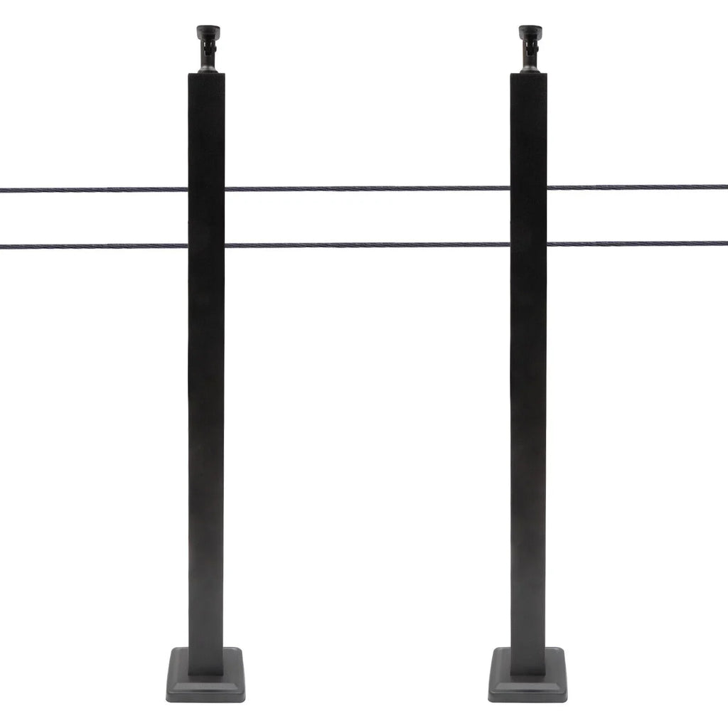 Pre-Drilled Cable Railing Post Fence 36''x2''x2'' Cable Wood for Square Level Railing Deck Two Post Sides System Stainless Steel Concrete Level