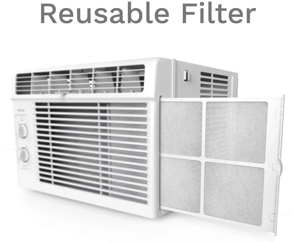 up Compact Ft. Reusable Speeds Washable Rooms Filter, and Window Mechanical 2 AC - Bedroom Control to Sq. BTU Easy Fan hOmeLabs Conditioner with 150 Air Cooling 2 Speeds, - Unit Ideal 5000 for