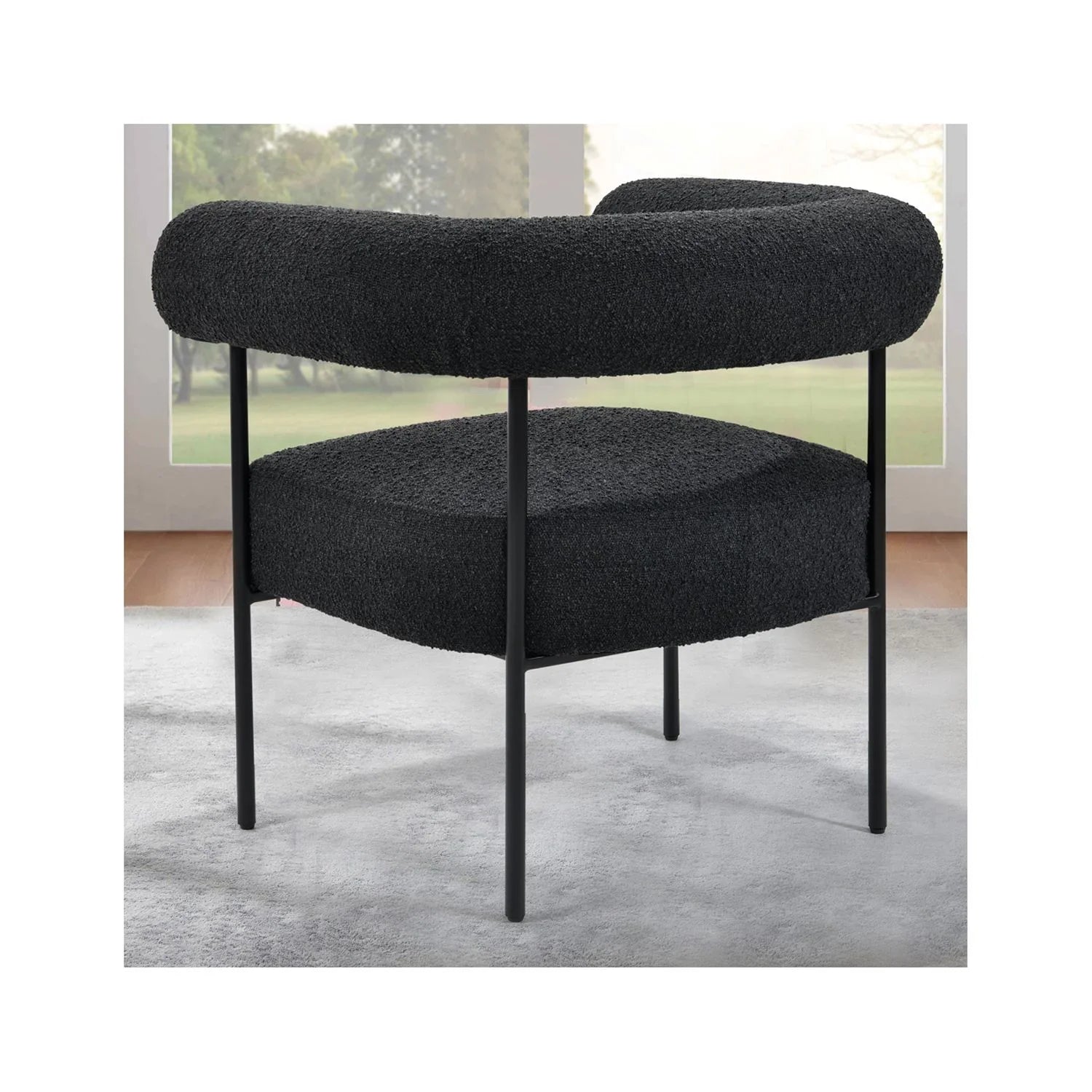 Arm Metal Black Boucle Palma Chair