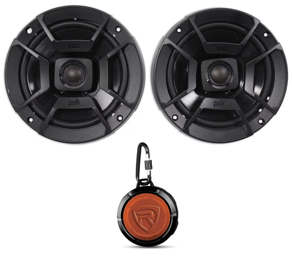6.5" Polk Audio 300w (2) Car/Marine/Motorcycle DB652 Speakers+Speaker