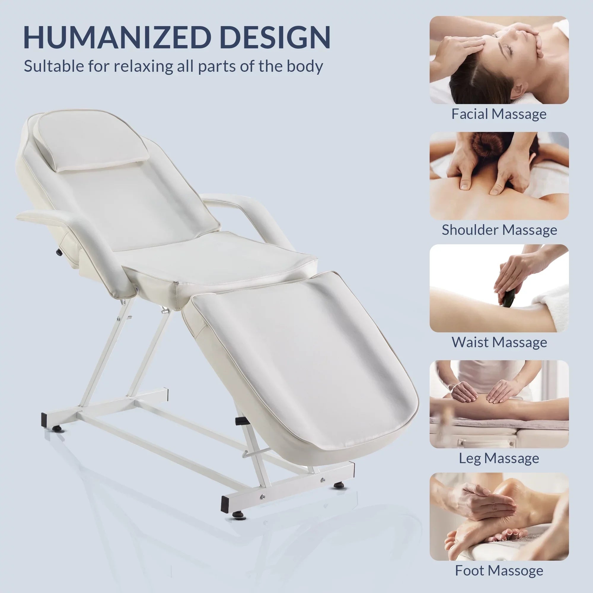 Cream Spa Adjustable Bellavie Beauty Massage Chair Facial Beauty, Tattoo Bed Table Salon