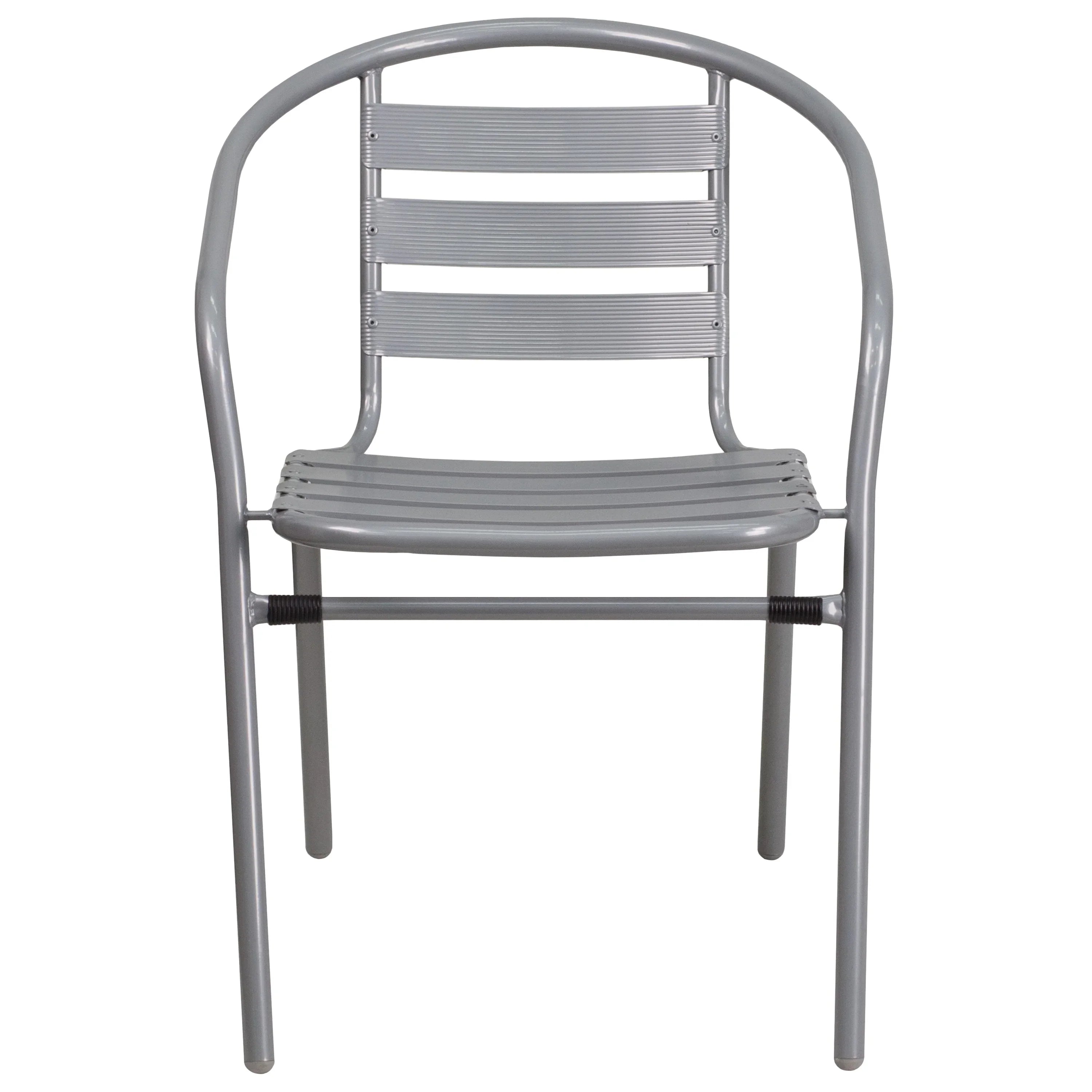 with Pack Silver Aluminum Metal Flash 4 Chair Furniture Slats Restaurant Stack