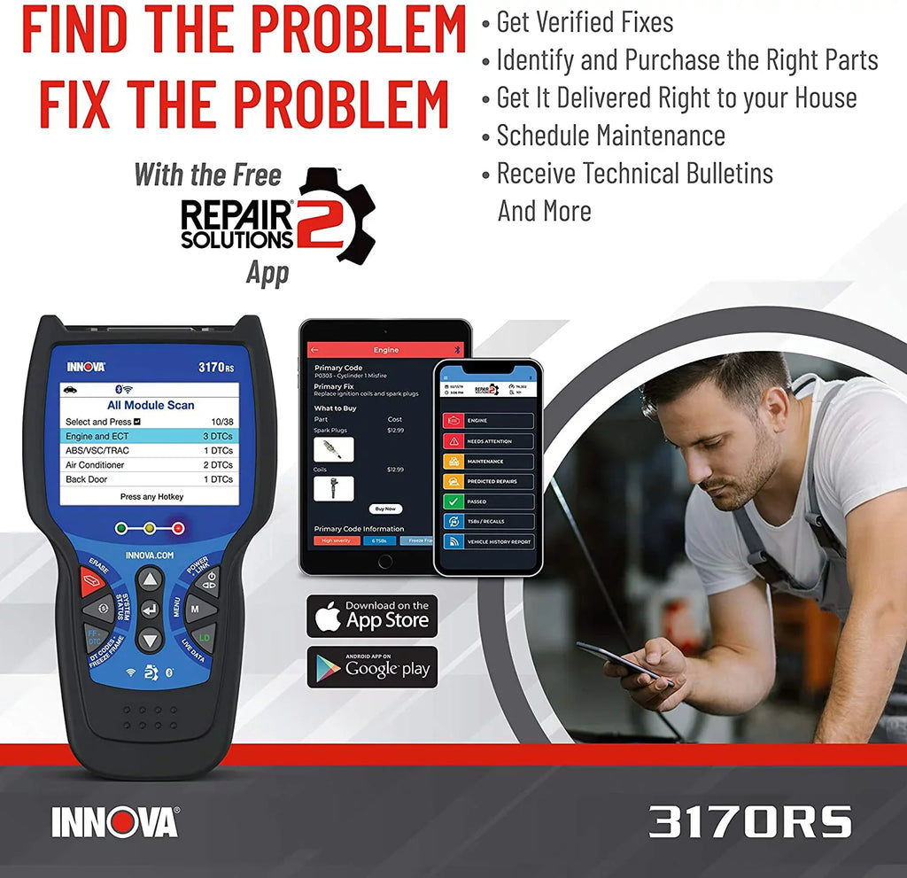 INNOVA Bluetooth Reader Scanner Vehicle 3170RS Code Diagnostic FixAssist