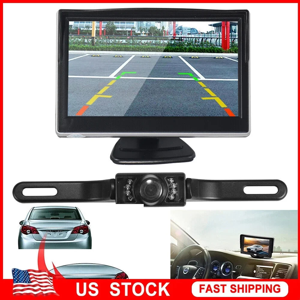 View Wireless HD Monitor Kit 5" KingFurt Camera Backup Car Night Rear Vision Waterproof